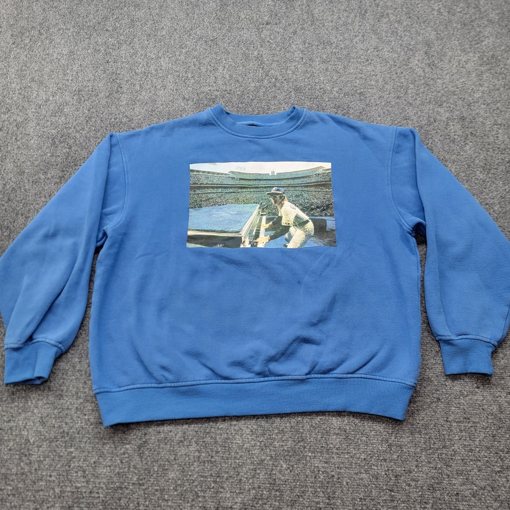 Cotton On Elton John 1975 Los Angeles Blue Graphic Sweatshirt Large Concert Tour